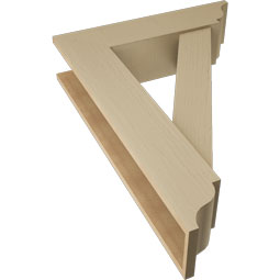 Ekena Millwork - BKTUR0756X30X42TRA01RCPR - Timberthane Faux Wood Traditional Style Bracket w/ Offset Brace, Traditional Ends, 7 1/2"W x 30"D x 42"H, Primed Tan