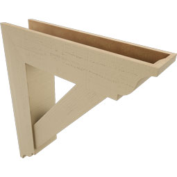 Ekena Millwork - BKTUR0756X32X36TRA01RCPR - Timberthane Faux Wood Traditional Style Bracket w/ Offset Brace, Traditional Ends, 7 1/2"W x 32"D x 36"H, Primed Tan