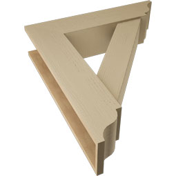 Ekena Millwork - BKTUR0756X32X36TRA01RCPR - Timberthane Faux Wood Traditional Style Bracket w/ Offset Brace, Traditional Ends, 7 1/2"W x 32"D x 36"H, Primed Tan