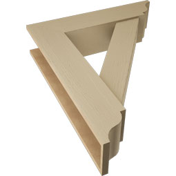 Ekena Millwork - BKTUR0756X32X38TRA01RCPR - Timberthane Faux Wood Traditional Style Bracket w/ Offset Brace, Traditional Ends, 7 1/2"W x 32"D x 38"H, Primed Tan