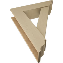 Ekena Millwork - BKTUR0756X32X40TRA01RCPR - Timberthane Faux Wood Traditional Style Bracket w/ Offset Brace, Traditional Ends, 7 1/2"W x 32"D x 40"H, Primed Tan