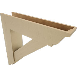 Ekena Millwork - BKTUR0756X34X34TRA01RCPR - Timberthane Faux Wood Traditional Style Bracket w/ Offset Brace, Traditional Ends, 7 1/2"W x 34"D x 34"H, Primed Tan