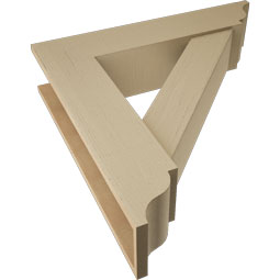 Ekena Millwork - BKTUR0756X34X34TRA01RCPR - Timberthane Faux Wood Traditional Style Bracket w/ Offset Brace, Traditional Ends, 7 1/2"W x 34"D x 34"H, Primed Tan