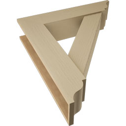 Ekena Millwork - BKTUR0756X34X38TRA01RCPR - Timberthane Faux Wood Traditional Style Bracket w/ Offset Brace, Traditional Ends, 7 1/2"W x 34"D x 38"H, Primed Tan