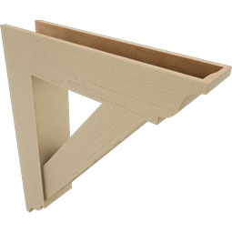 Ekena Millwork - BKTUR0756X34X40TRA01RCPR - Timberthane Faux Wood Traditional Style Bracket w/ Offset Brace, Traditional Ends, 7 1/2"W x 34"D x 40"H, Primed Tan