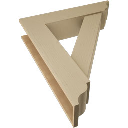 Ekena Millwork - BKTUR0756X34X40TRA01RCPR - Timberthane Faux Wood Traditional Style Bracket w/ Offset Brace, Traditional Ends, 7 1/2"W x 34"D x 40"H, Primed Tan