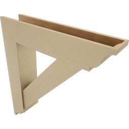 Ekena Millwork - BKTUR0756X36X40TRA01RCPR - Timberthane Faux Wood Traditional Style Bracket w/ Offset Brace, Traditional Ends, 7 1/2"W x 36"D x 40"H, Primed Tan