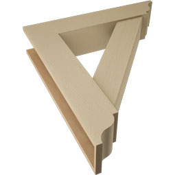 Ekena Millwork - BKTUR0756X36X40TRA01RCPR - Timberthane Faux Wood Traditional Style Bracket w/ Offset Brace, Traditional Ends, 7 1/2"W x 36"D x 40"H, Primed Tan