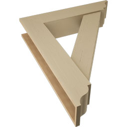 Ekena Millwork - BKTUR0756X36X44TRA01RCPR - Timberthane Faux Wood Traditional Style Bracket w/ Offset Brace, Traditional Ends, 7 1/2"W x 36"D x 44"H, Primed Tan