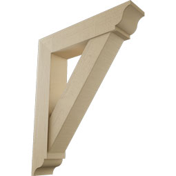 Ekena Millwork - BKTUR0756X36X44TRA01RCPR - Timberthane Faux Wood Traditional Style Bracket w/ Offset Brace, Traditional Ends, 7 1/2"W x 36"D x 44"H, Primed Tan