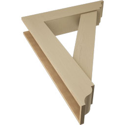 Ekena Millwork - BKTUR0756X36X48TRA01RCPR - Timberthane Faux Wood Traditional Style Bracket w/ Offset Brace, Traditional Ends, 7 1/2"W x 36"D x 48"H, Primed Tan