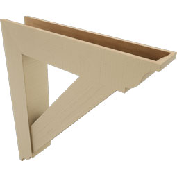 Ekena Millwork - BKTUR0756X38X44TRA01RCPR - Timberthane Faux Wood Traditional Style Bracket w/ Offset Brace, Traditional Ends, 7 1/2"W x 38"D x 44"H, Primed Tan