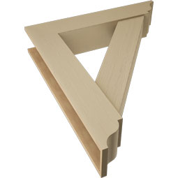 Ekena Millwork - BKTUR0756X38X44TRA01RCPR - Timberthane Faux Wood Traditional Style Bracket w/ Offset Brace, Traditional Ends, 7 1/2"W x 38"D x 44"H, Primed Tan