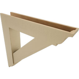Ekena Millwork - BKTUR0756X40X40TRA01RCPR - Timberthane Faux Wood Traditional Style Bracket w/ Offset Brace, Traditional Ends, 7 1/2"W x 40"D x 40"H, Primed Tan