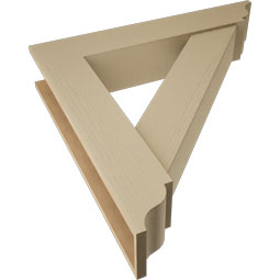 Ekena Millwork - BKTUR0756X40X40TRA01RCPR - Timberthane Faux Wood Traditional Style Bracket w/ Offset Brace, Traditional Ends, 7 1/2"W x 40"D x 40"H, Primed Tan