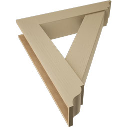 Ekena Millwork - BKTUR0756X40X44TRA01RCPR - Timberthane Faux Wood Traditional Style Bracket w/ Offset Brace, Traditional Ends, 7 1/2"W x 40"D x 44"H, Primed Tan