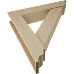 Ekena Millwork - BKTUR0756X42X42TRA01RCPR - Timberthane Faux Wood Traditional Style Bracket w/ Offset Brace, Traditional Ends, 7 1/2"W x 42"D x 42"H, Primed Tan