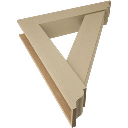 Ekena Millwork - BKTUR0756X42X48TRA01RCPR - Timberthane Faux Wood Traditional Style Bracket w/ Offset Brace, Traditional Ends, 7 1/2"W x 42"D x 48"H, Primed Tan