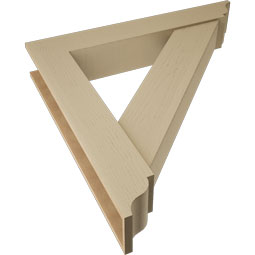 Ekena Millwork - BKTUR0756X46X46TRA01RCPR - Timberthane Faux Wood Traditional Style Bracket w/ Offset Brace, Traditional Ends, 7 1/2"W x 46"D x 46"H, Primed Tan