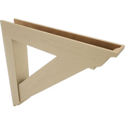 Ekena Millwork - BKTUR0756X48X48TRA01RCPR - Timberthane Faux Wood Traditional Style Bracket w/ Offset Brace, Traditional Ends, 7 1/2"W x 48"D x 48"H, Primed Tan