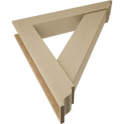 Ekena Millwork - BKTUR0756X48X48TRA01RCPR - Timberthane Faux Wood Traditional Style Bracket w/ Offset Brace, Traditional Ends, 7 1/2"W x 48"D x 48"H, Primed Tan