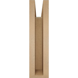 Ekena Millwork - BKTUR0352X14X14TRA05RCPR - Timberthane Faux Wood Traditional Style Bracket w/ Offset Brace, Block Ends, 3 1/2"W x 14"D x 14"H, Primed Tan