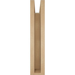 Ekena Millwork - BKTUR0352X14X18TRA05RCPR - Timberthane Faux Wood Traditional Style Bracket w/ Offset Brace, Block Ends, 3 1/2"W x 14"D x 18"H, Primed Tan