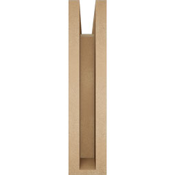 Ekena Millwork - BKTUR0352X16X16TRA05RCPR - Timberthane Faux Wood Traditional Style Bracket w/ Offset Brace, Block Ends, 3 1/2"W x 16"D x 16"H, Primed Tan