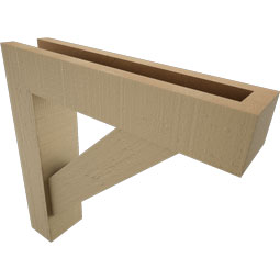 Ekena Millwork - BKTUROTRA44 - Timberthane Rough Cedar Faux Wood Traditional Block Bracket w/ Offset Brace