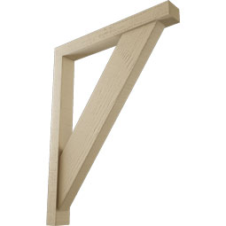 Ekena Millwork - BKTUR0352X28X36TRA05RCPR - Timberthane Faux Wood Traditional Style Bracket w/ Offset Brace, Block Ends, 3 1/2"W x 28"D x 36"H, Primed Tan