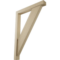 Ekena Millwork - BKTUR0352X28X40TRA05RCPR - Timberthane Faux Wood Traditional Style Bracket w/ Offset Brace, Block Ends, 3 1/2"W x 28"D x 40"H, Primed Tan