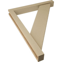Ekena Millwork - BKTUR0352X30X38TRA05RCPR - Timberthane Faux Wood Traditional Style Bracket w/ Offset Brace, Block Ends, 3 1/2"W x 30"D x 38"H, Primed Tan
