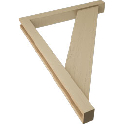 Ekena Millwork - BKTUR0352X30X42TRA05RCPR - Timberthane Faux Wood Traditional Style Bracket w/ Offset Brace, Block Ends, 3 1/2"W x 30"D x 42"H, Primed Tan