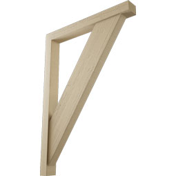 Ekena Millwork - BKTUR0352X30X42TRA05RCPR - Timberthane Faux Wood Traditional Style Bracket w/ Offset Brace, Block Ends, 3 1/2"W x 30"D x 42"H, Primed Tan