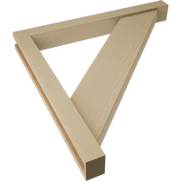 Ekena Millwork - BKTUR0352X32X32TRA05RCPR - Timberthane Faux Wood Traditional Style Bracket w/ Offset Brace, Block Ends, 3 1/2"W x 32"D x 32"H, Primed Tan