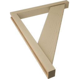 Ekena Millwork - BKTUR0352X32X40TRA05RCPR - Timberthane Faux Wood Traditional Style Bracket w/ Offset Brace, Block Ends, 3 1/2"W x 32"D x 40"H, Primed Tan