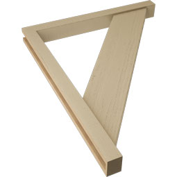 Ekena Millwork - BKTUR0352X34X42TRA05RCPR - Timberthane Faux Wood Traditional Style Bracket w/ Offset Brace, Block Ends, 3 1/2"W x 34"D x 42"H, Primed Tan