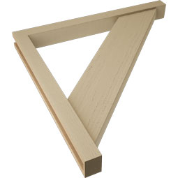 Ekena Millwork - BKTUR0352X36X36TRA05RCPR - Timberthane Faux Wood Traditional Style Bracket w/ Offset Brace, Block Ends, 3 1/2"W x 36"D x 36"H, Primed Tan