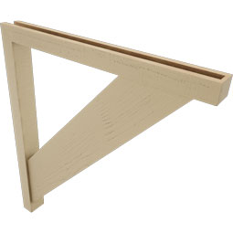 Ekena Millwork - BKTUR0352X36X40TRA05RCPR - Timberthane Faux Wood Traditional Style Bracket w/ Offset Brace, Block Ends, 3 1/2"W x 36"D x 40"H, Primed Tan