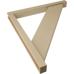 Ekena Millwork - BKTUR0352X36X40TRA05RCPR - Timberthane Faux Wood Traditional Style Bracket w/ Offset Brace, Block Ends, 3 1/2"W x 36"D x 40"H, Primed Tan