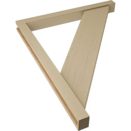 Ekena Millwork - BKTUR0352X36X44TRA05RCPR - Timberthane Faux Wood Traditional Style Bracket w/ Offset Brace, Block Ends, 3 1/2"W x 36"D x 44"H, Primed Tan