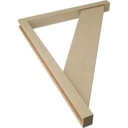 Ekena Millwork - BKTUR0352X36X48TRA05RCPR - Timberthane Faux Wood Traditional Style Bracket w/ Offset Brace, Block Ends, 3 1/2"W x 36"D x 48"H, Primed Tan