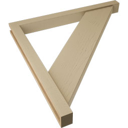 Ekena Millwork - BKTUR0352X38X38TRA05RCPR - Timberthane Faux Wood Traditional Style Bracket w/ Offset Brace, Block Ends, 3 1/2"W x 38"D x 38"H, Primed Tan