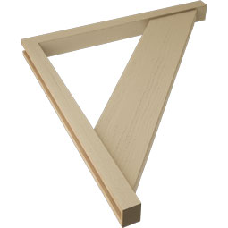 Ekena Millwork - BKTUR0352X40X44TRA05RCPR - Timberthane Faux Wood Traditional Style Bracket w/ Offset Brace, Block Ends, 3 1/2"W x 40"D x 44"H, Primed Tan
