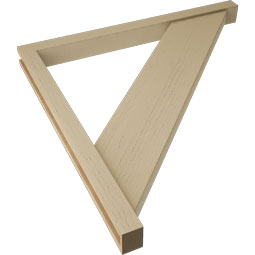 Ekena Millwork - BKTUR0352X42X42TRA05RCPR - Timberthane Faux Wood Traditional Style Bracket w/ Offset Brace, Block Ends, 3 1/2"W x 42"D x 42"H, Primed Tan