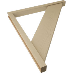 Ekena Millwork - BKTUR0352X42X48TRA05RCPR - Timberthane Faux Wood Traditional Style Bracket w/ Offset Brace, Block Ends, 3 1/2"W x 42"D x 48"H, Primed Tan