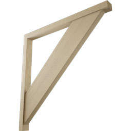 Ekena Millwork - BKTUR0352X46X46TRA05RCPR - Timberthane Faux Wood Traditional Style Bracket w/ Offset Brace, Block Ends, 3 1/2"W x 46"D x 46"H, Primed Tan