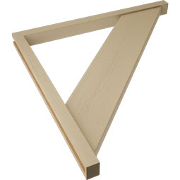 Ekena Millwork - BKTUR0352X48X48TRA05RCPR - Timberthane Faux Wood Traditional Style Bracket w/ Offset Brace, Block Ends, 3 1/2"W x 48"D x 48"H, Primed Tan