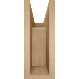 Ekena Millwork - BKTUR0554X14X14TRA05RCPR - Timberthane Faux Wood Traditional Style Bracket w/ Offset Brace, Block Ends, 5 1/2"W x 14"D x 14"H, Primed Tan