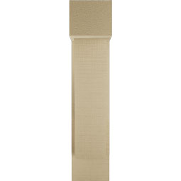 Ekena Millwork - BKTUR0554X14X26TRA05RCPR - Timberthane Faux Wood Traditional Style Bracket w/ Offset Brace, Block Ends, 5 1/2"W x 14"D x 26"H, Primed Tan